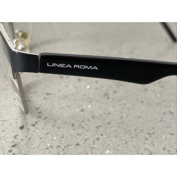 Linea Roma Eyeglasses Frames ONLY LR 3586 C2 58-17-140 Black full rim rectangle - Picture 4 of 13